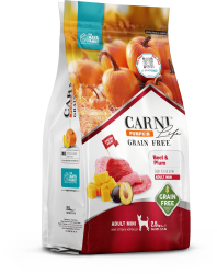 Carni Life Pumpkin Tahılsız Sığır Etli & Erikli Adult Mini Yetişkin Köpek Maması - Carni